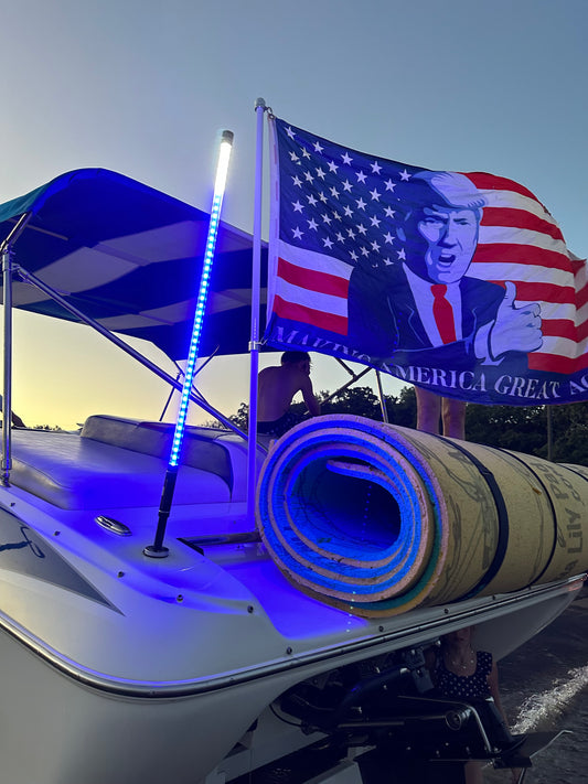 Boat Flagpole and 20 Degree Above Transom Mount