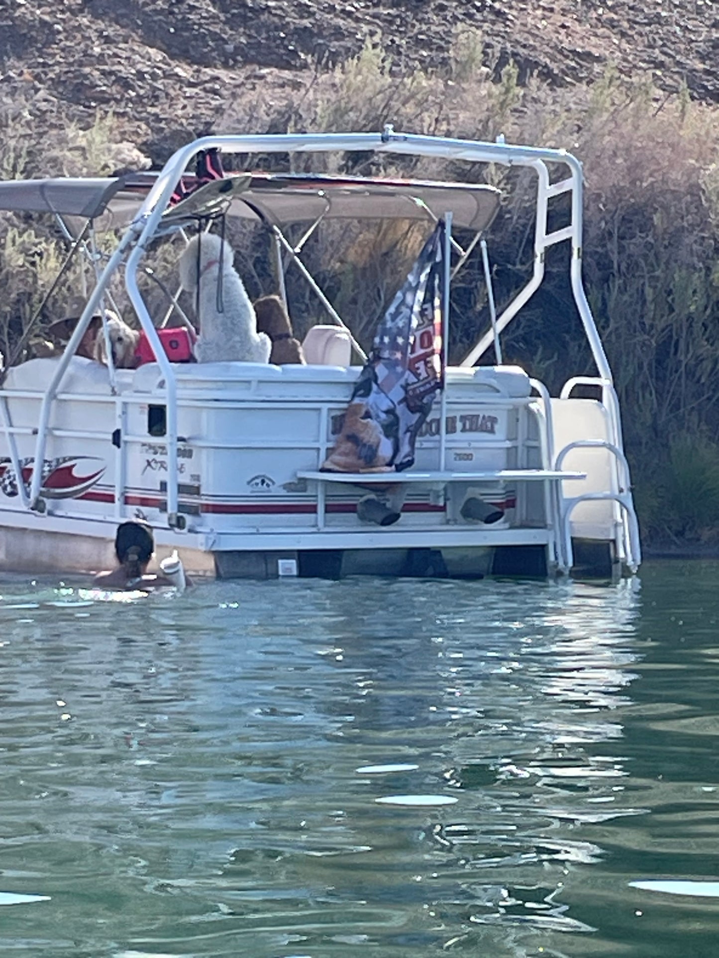 Boat Flagpole and 10 Degree Above Transom Mount