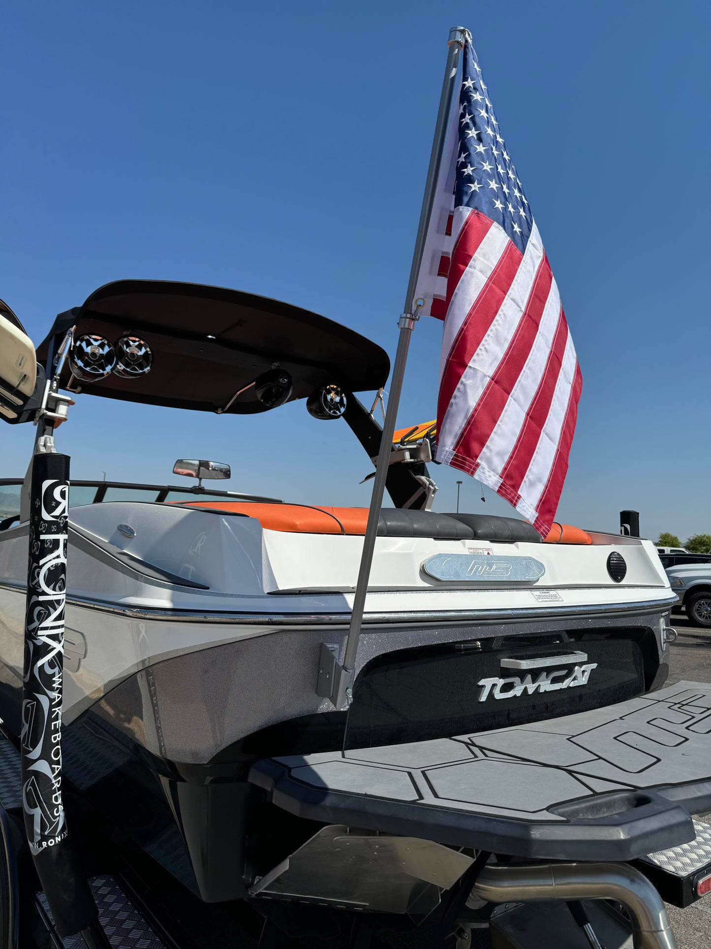 Boat Flagpole and Transom Mount for 1/2” U-Bolt “No Drilling”