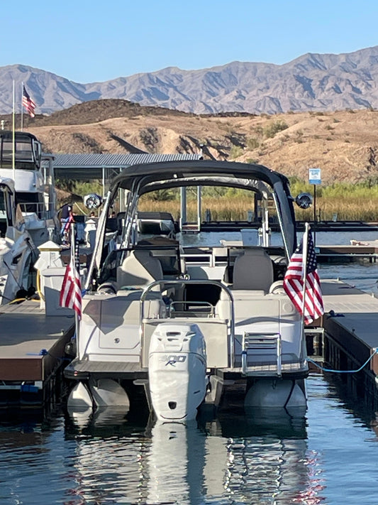 Boat Flagpole and Mount for 6” Folding Dock Cleat