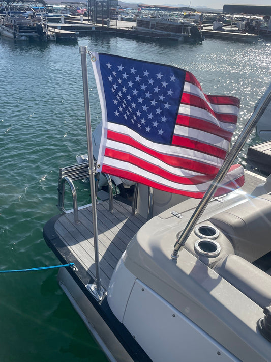 Boat Flagpole and Mount for 6” Pull up Dock Cleat