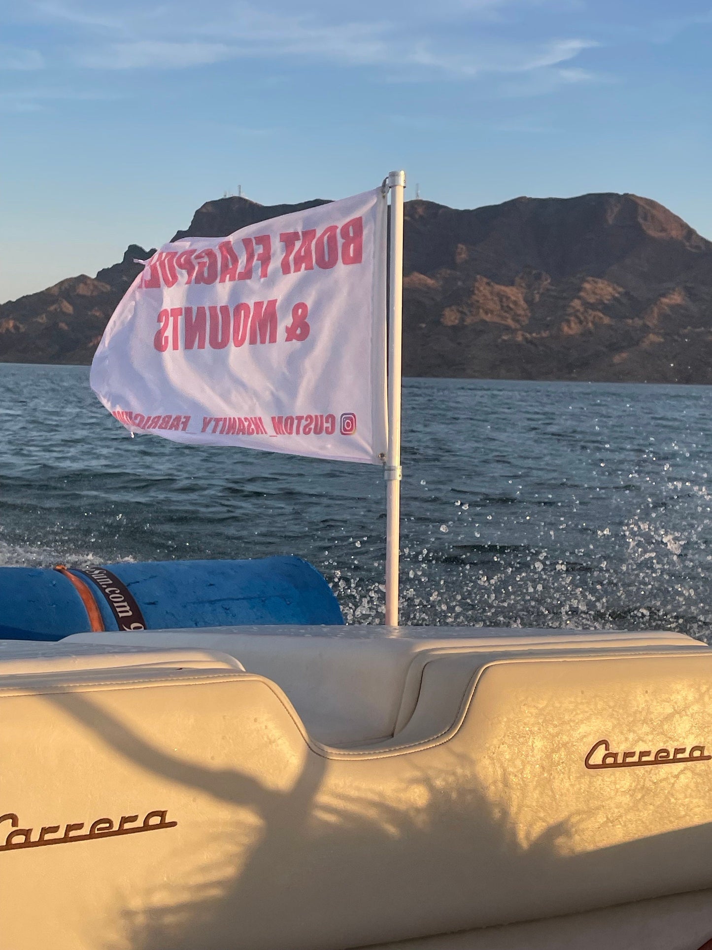 Boat Flagpole and Transom Mount for 1/2” U-Bolt “No Drilling”