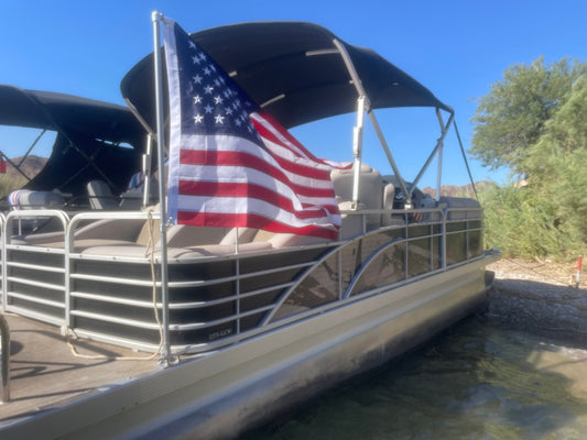 Boat Flagpole and Mount for T Style Dock Cleat