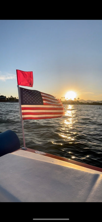 Boat Flagpole and Transom Mount for 1/2” U-Bolt “No Drilling”