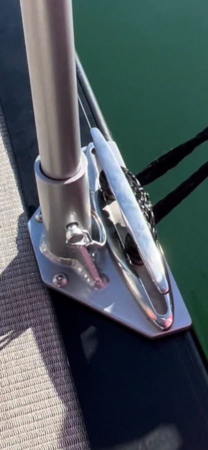 Boat Flagpole and Mount for 6” Pull up Dock Cleat