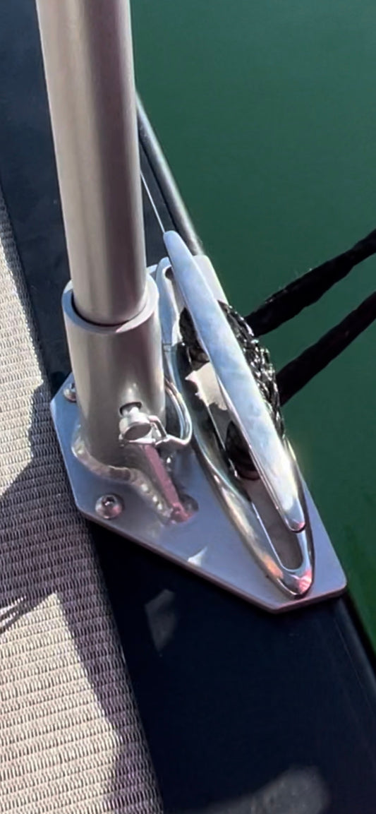 Boat Flagpole and Mount for 6” Pull up Dock Cleat