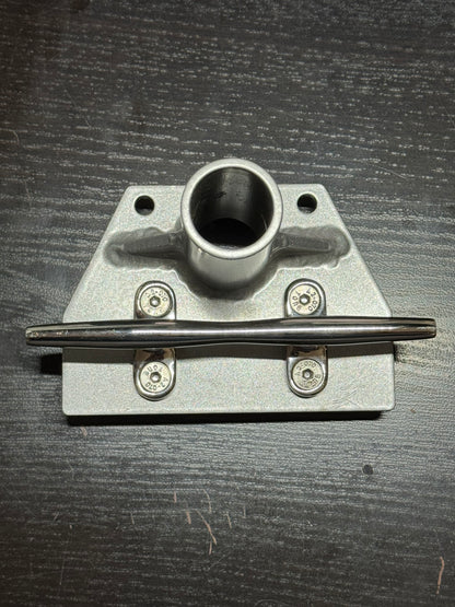 Boat Flagpole and Mount for four bolt T style dock cleat