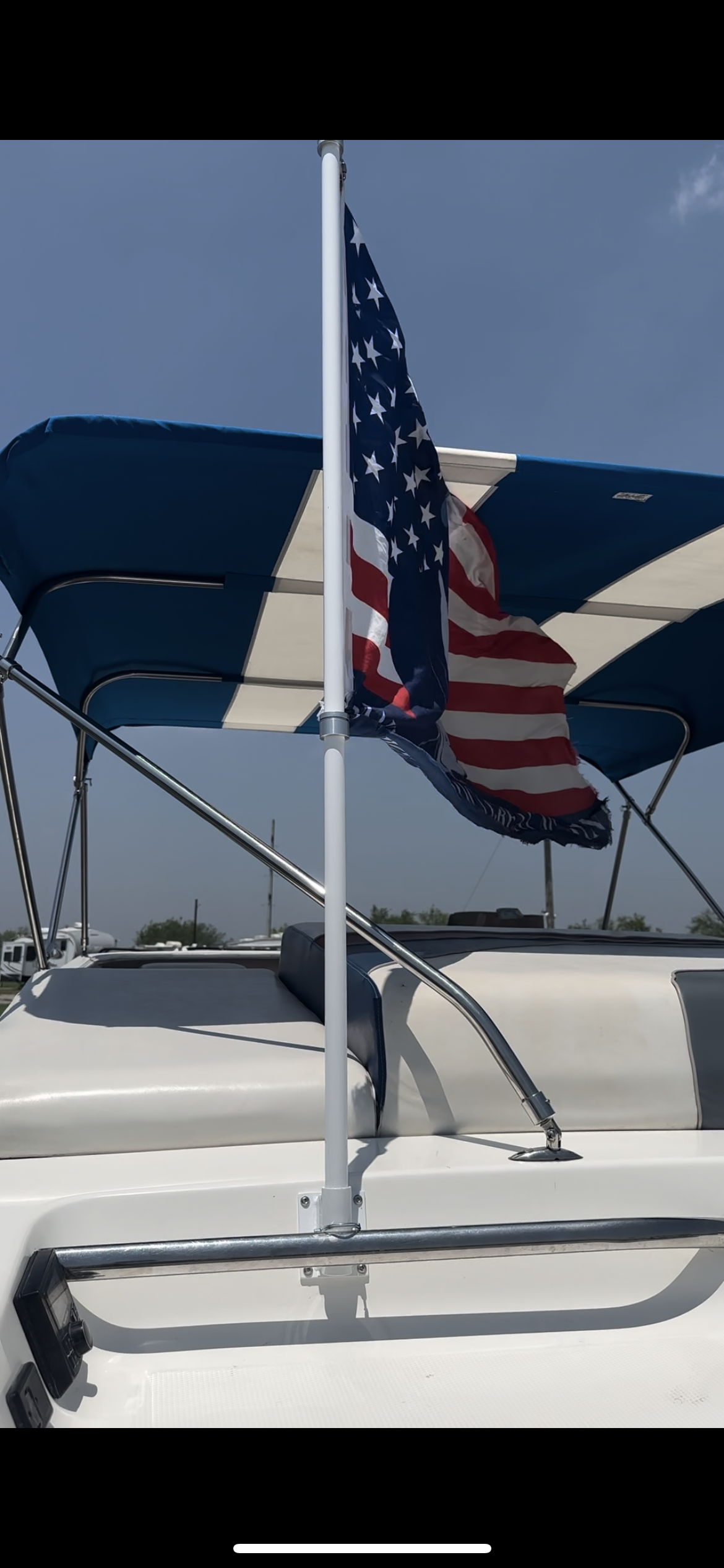 Boat Flagpole and 20 Degree Above Transom Mount