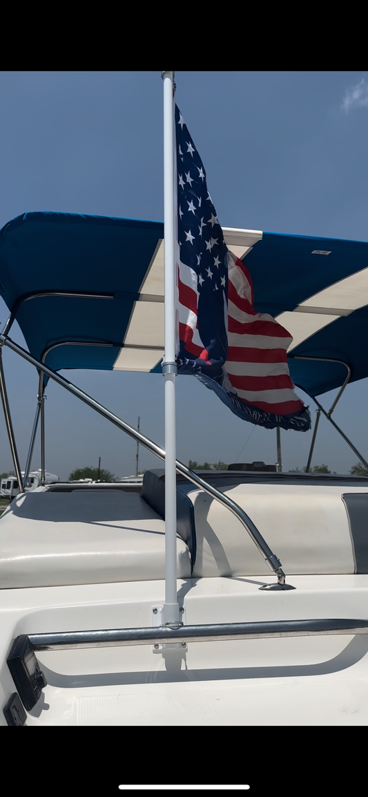 Boat Flagpole and 30 Degree Above Transom Mount