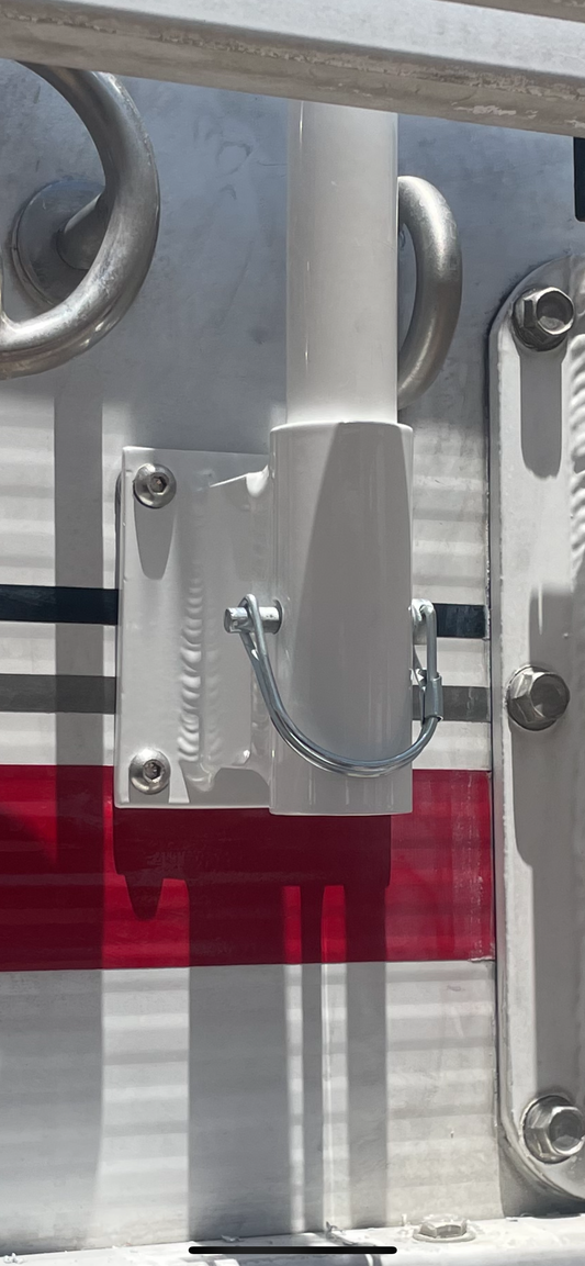 Boat Flagpole and Above Transom Mount Straight
