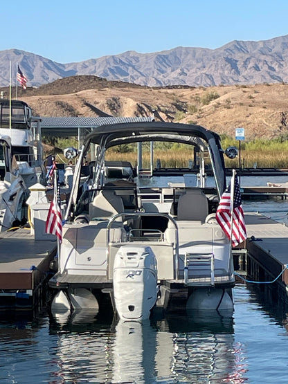 Boat Flagpole and Mount for 4 1/2” & 5” Folding Dock Cleat