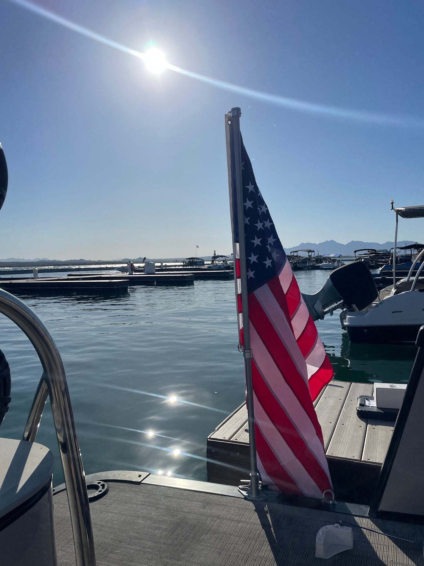 Boat Flagpole and Mount for 6” Pull up Dock Cleat