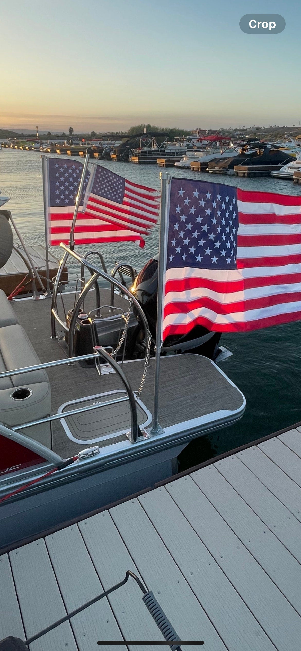 Boat Flagpole and Universal Mount for Pontoons