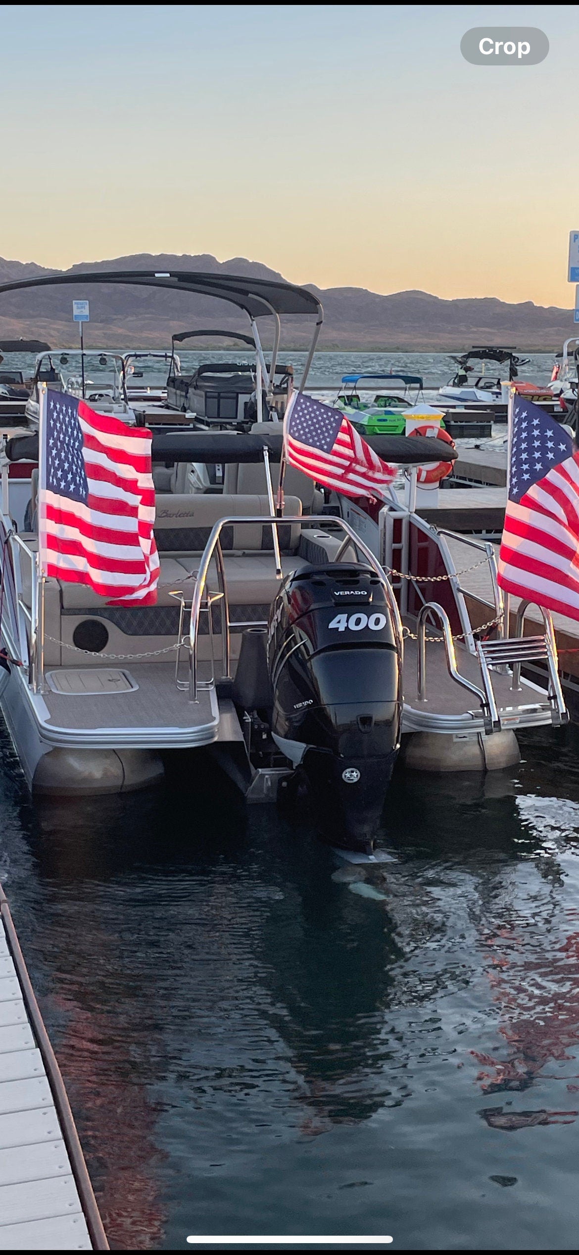 Boat Flagpole and Universal Mount for Pontoons