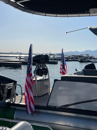 Boat Flagpole and Mount for 4 1/2” & 5” Folding Dock Cleat