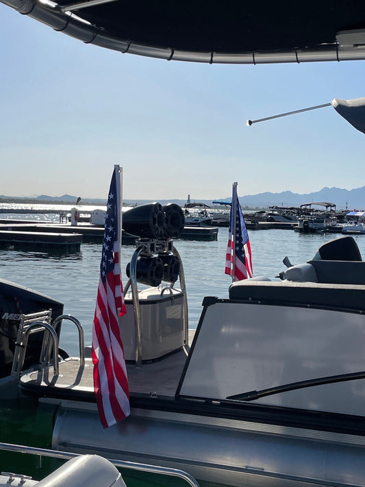 Boat Flagpole and Mount for 4 1/2” & 5” Folding Dock Cleat