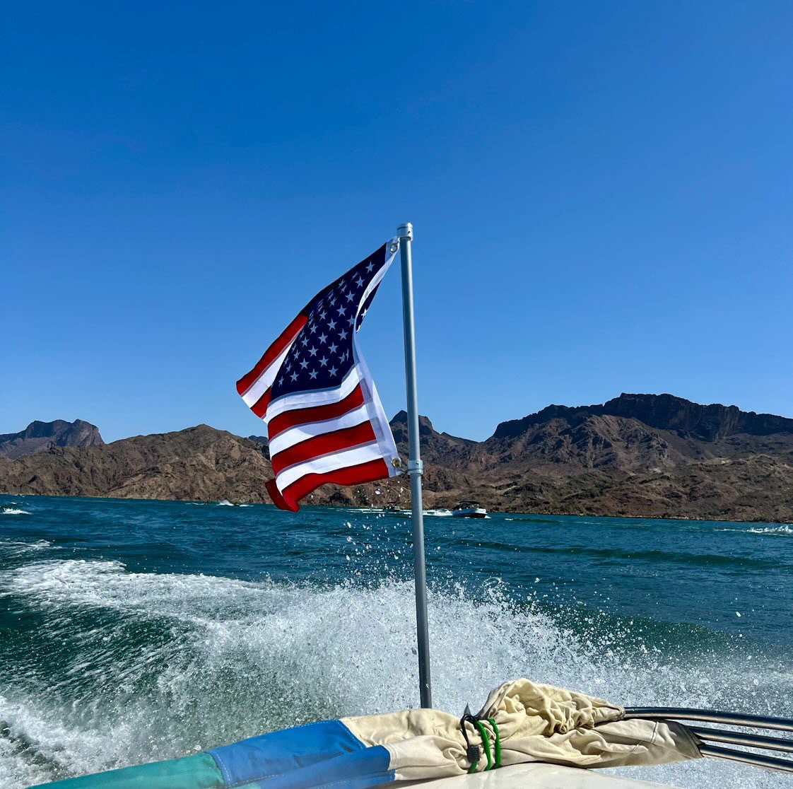 Boat Flagpole and Transom Mount for 3/8” U-Bolt “No Drilling”