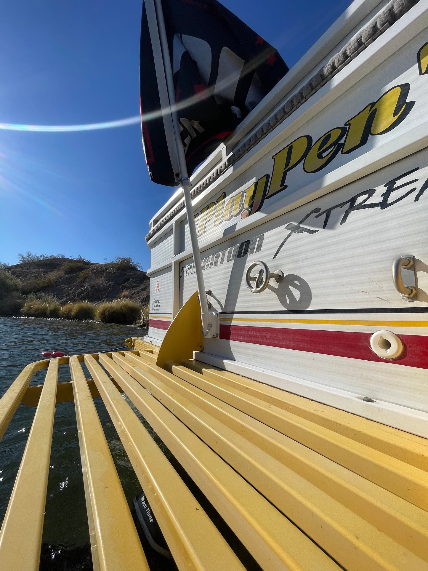 Boat Flagpole and 10 Degree Above Transom Mount