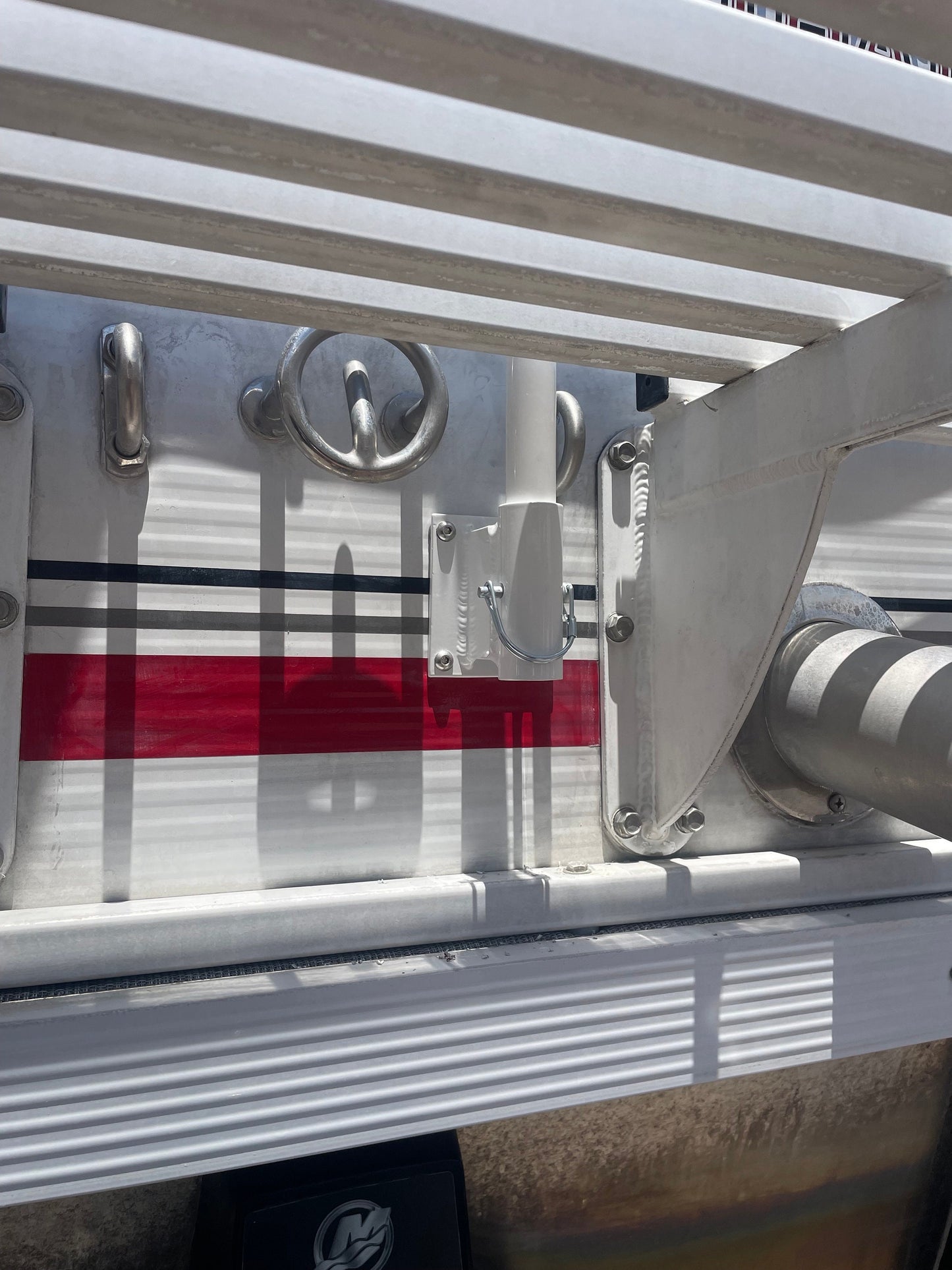 Boat Flagpole and 10 Degree Above Transom Mount