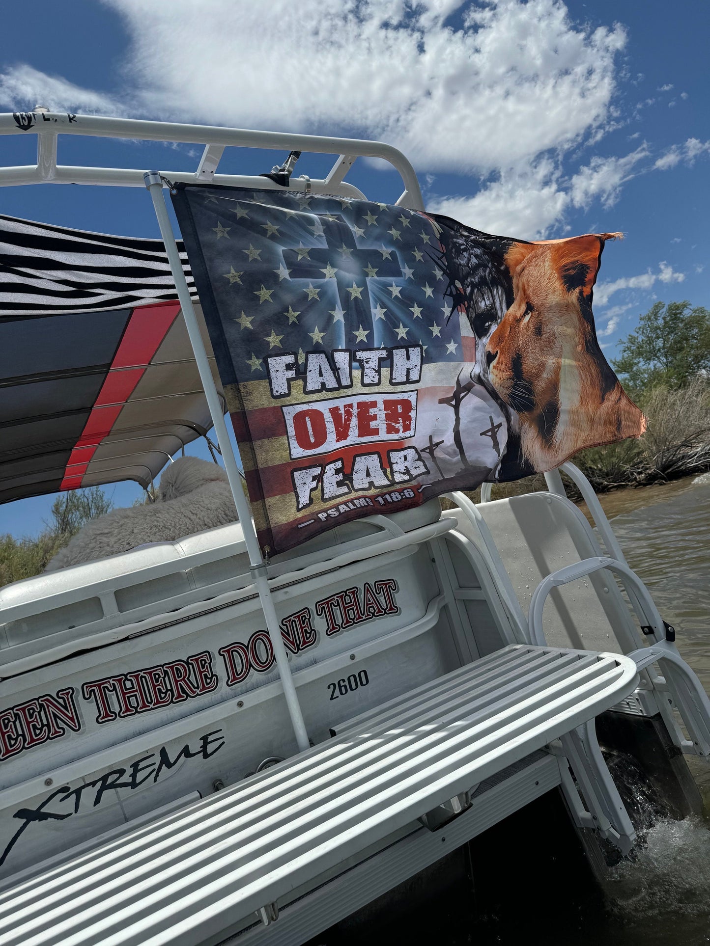Boat Flagpole and 10 Degree Above Transom Mount