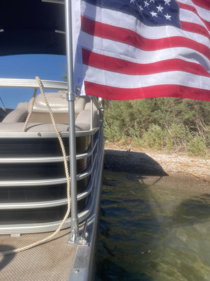 Boat Flagpole and Mount for T Style Dock Cleat