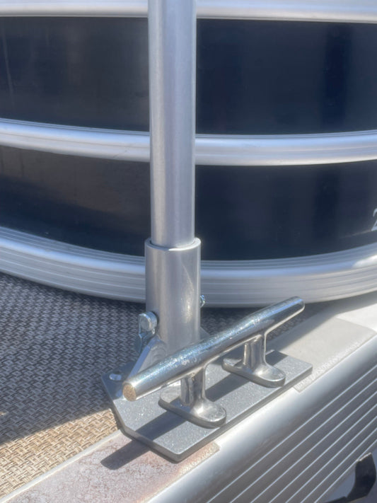 Boat Flagpole and Mount for T Style Dock Cleat